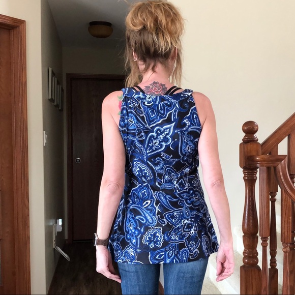 NWD sleeveless silky pretty blue tunic top - Picture 11 of 12